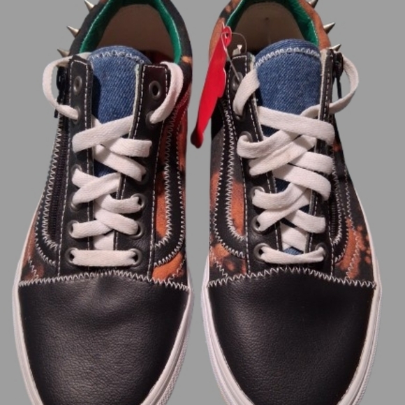 Vans Mixed-Media Low-Top Sneakers — Black, Brown, Blue, Green, Red - Picture 6 of 6